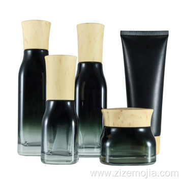 120ml cosmetic square glass lotion bottle set